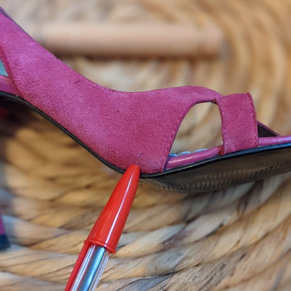 Used (W6.5) - BCBG PARIS Magenta Suede D'Orsay Sandal - Picture 9 of 10